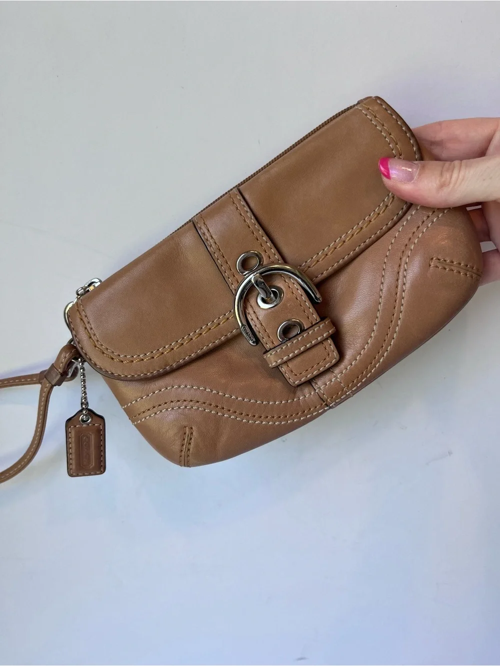 Vintage Coach Tan Soho Wristlet Y2K
